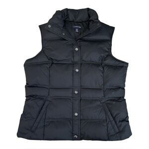 Land’s End Women’s Down/Feather Filled Puffer Vest | Black | Medium 10-12